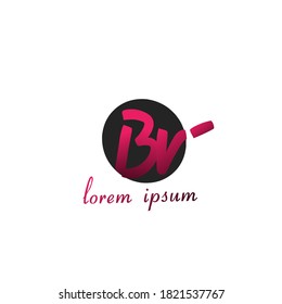 Premium gradation letter Bv initials logo. Universal symbol icon vector design template vector for business and company