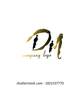 Premium gradation letter Dm initials logo. Universal symbol icon vector design template vector for business and company