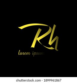 Letra de gradación Premium logotipo de las iniciales Rh. Símbolo universal icono vector plantilla de diseño vector para empresas y empresas