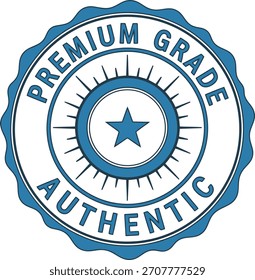 Sello de calidad auténtica de grado Premium, insignia, sello, diseño de logotipo