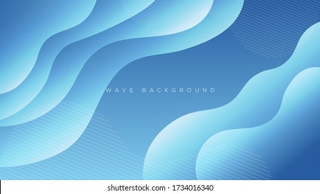 Premium gradient blue background with dynamic wavy shadow on backgrund. Vector background, Eps 10