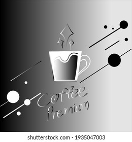 Premium gradient coffee with modern black and white decoration