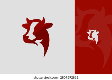 Premium Gradient Cow Logo Modern Colorful Farm Brand Identity Vector Design