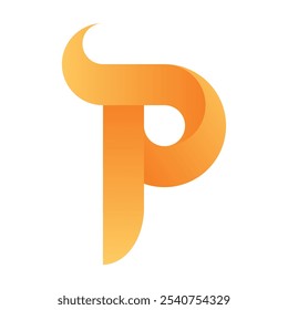 logotipo gradiente premium com a letra "P". EPS10 - Vetor