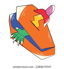 Premium graffiti flat sticker of a zombie coffin