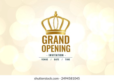 premium grand opening announcement poster welcome to new beginning vector