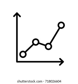 Premium graph icon or logo in line style. High quality sign and symbol on a white background. Vector outline pictogram for infographic, web design and app development.