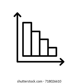 Premium graph icon or logo in line style. High quality sign and symbol on a white background. Vector outline pictogram for infographic, web design and app development.