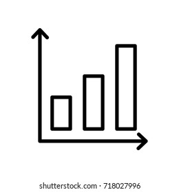 Premium graph icon or logo in line style. High quality sign and symbol on a white background. Vector outline pictogram for infographic, web design and app development.