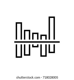Premium graph icon or logo in line style. High quality sign and symbol on a white background. Vector outline pictogram for infographic, web design and app development.