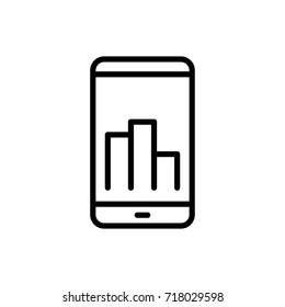 Premium graph icon or logo in line style. High quality sign and symbol on a white background. Vector outline pictogram for infographic, web design and app development.