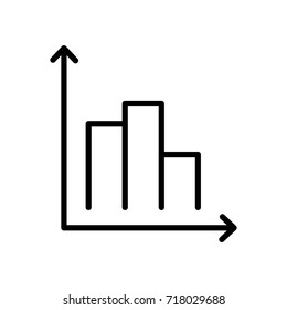 Premium graph icon or logo in line style. High quality sign and symbol on a white background. Vector outline pictogram for infographic, web design and app development.