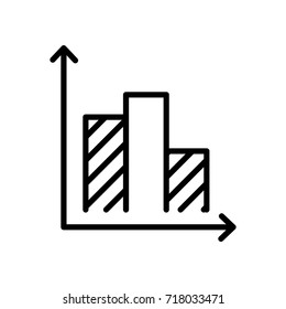 Premium graph icon or logo in line style. High quality sign and symbol on a white background. Vector outline pictogram for infographic, web design and app development.