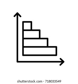 Premium graph icon or logo in line style. High quality sign and symbol on a white background. Vector outline pictogram for infographic, web design and app development.