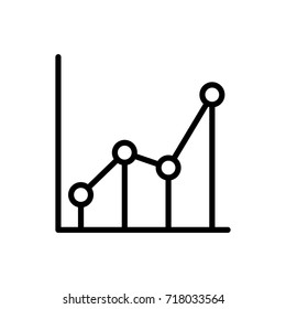 Premium graph icon or logo in line style. High quality sign and symbol on a white background. Vector outline pictogram for infographic, web design and app development.