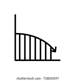 Premium graph icon or logo in line style. High quality sign and symbol on a white background. Vector outline pictogram for infographic, web design and app development.