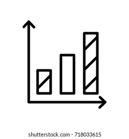 Premium graph icon or logo in line style. High quality sign and symbol on a white background. Vector outline pictogram for infographic, web design and app development.
