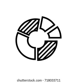 Premium graph icon or logo in line style. High quality sign and symbol on a white background. Vector outline pictogram for infographic, web design and app development.