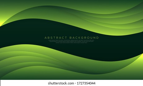 Premium green abstract background with gradient color background and dynamic shadow on background. Vector background. Eps10