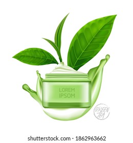 The Premium green tea for good health vector illustration.