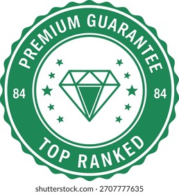 Premium-Garantie Top-Plaketten-Label mit Diamanten und Sternen