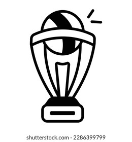 Premium hand drawn icon of cricket trophy 