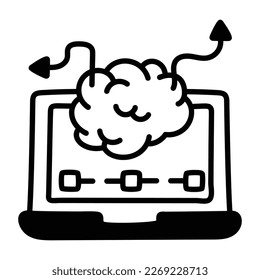 Premium hand drawn icon of design thinking 