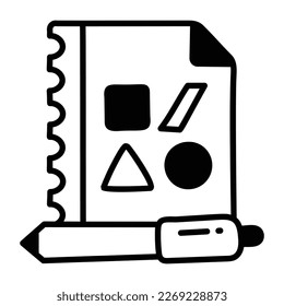 Premium hand drawn icon of drawing shapes 