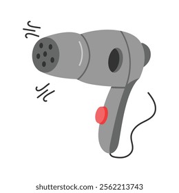 Premium hand drawn icon of hair dryer in trendy style