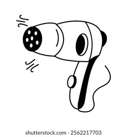 Premium hand drawn icon of hair dryer in trendy style