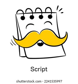 Premium hand drawn icon of office document