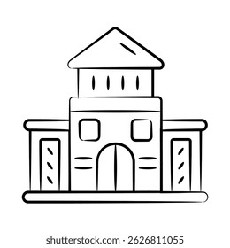 Premium hand drawn icon showing marriage hall venue