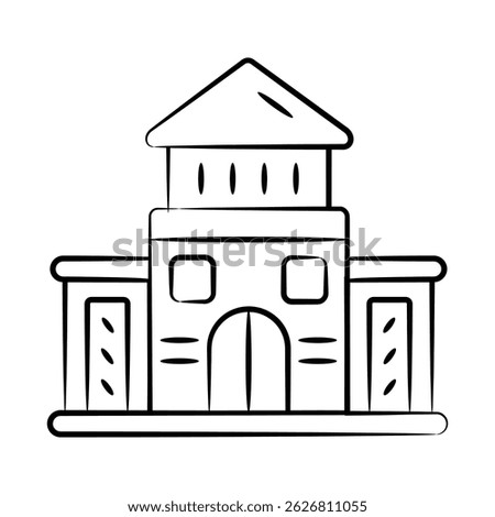 Premium hand drawn icon showing marriage hall venue