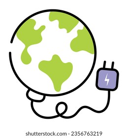 Icono de la energía mundial dibujado a mano premium 