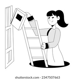 Ilustración con mano de primera calidad de la lectura 