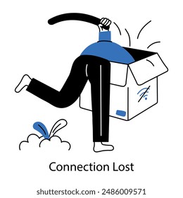 Premium hand drawn mini illustration of connection lost 