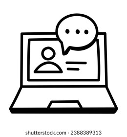 A premium hand drawn vector of video chat