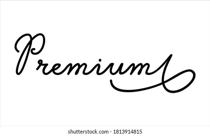 Premium Hand written Black script  thin Typography text lettering and Calligraphy phrase isolated on the White background 