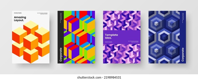 Composición de ilustración de diseño vectorial de la lista de mano A4 premium. Colección de diseño de folletos hexagonales en mosaico fresco.