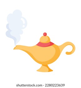 Premium handcrafted sticker of a magic lamp 