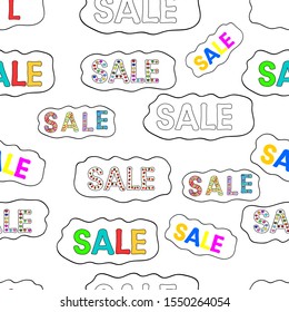 Premium handmade vector lettering and calligraphy phrase for invitation, greeting card, t-shirt, prints, social media, banners. Seamless pattern. Illustration in black, white and yellow colors. Sale.