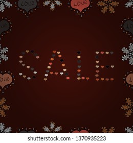 Premium handmade vector lettering and phrase for invitation, greeting card, t-shirt, prints, social media, banners and posters. Seamless pattern. Illustration in brown, orange and gray colors. Sale.