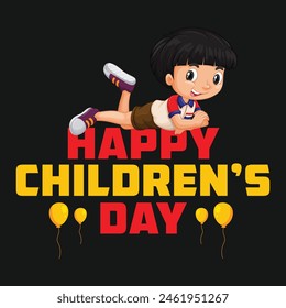 premium happy children's day vector template