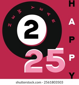 Premium Happy New Year 2025 Vector design with 3D style Illustrations 