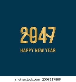 Premium Happy New Year 2047 design. Happy New Year 2047 with luxurious gold numbers. New Year 2047 premium vector design for posters, banners, calendars and greetings.
