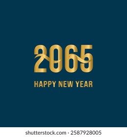 Premium Happy New Year 2065 design. Happy New Year 2065 with luxurious gold numbers. New Year 2065 premium vector design for posters, banners, calendars and greetings.
