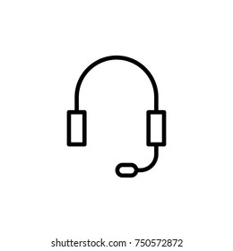 Premium headphone icon or logo in line style. High quality sign and symbol on a white background. Vector outline pictogram for infographic, web design and app development.