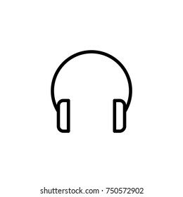 Premium headphone icon or logo in line style. High quality sign and symbol on a white background. Vector outline pictogram for infographic, web design and app development.