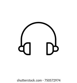 Premium headphone icon or logo in line style. High quality sign and symbol on a white background. Vector outline pictogram for infographic, web design and app development.