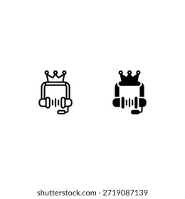 premium headset icon and illustration